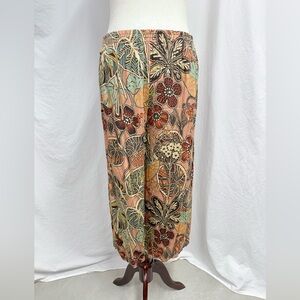 Lisa Bayne Tropical Print Wide Leg Pants